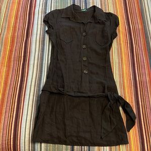 Super cute navy linen dress